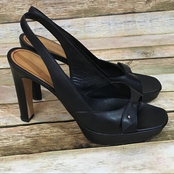 Jil Sander Leather Slingback Heels - Black - 39.5 - Picture 3 of 14
